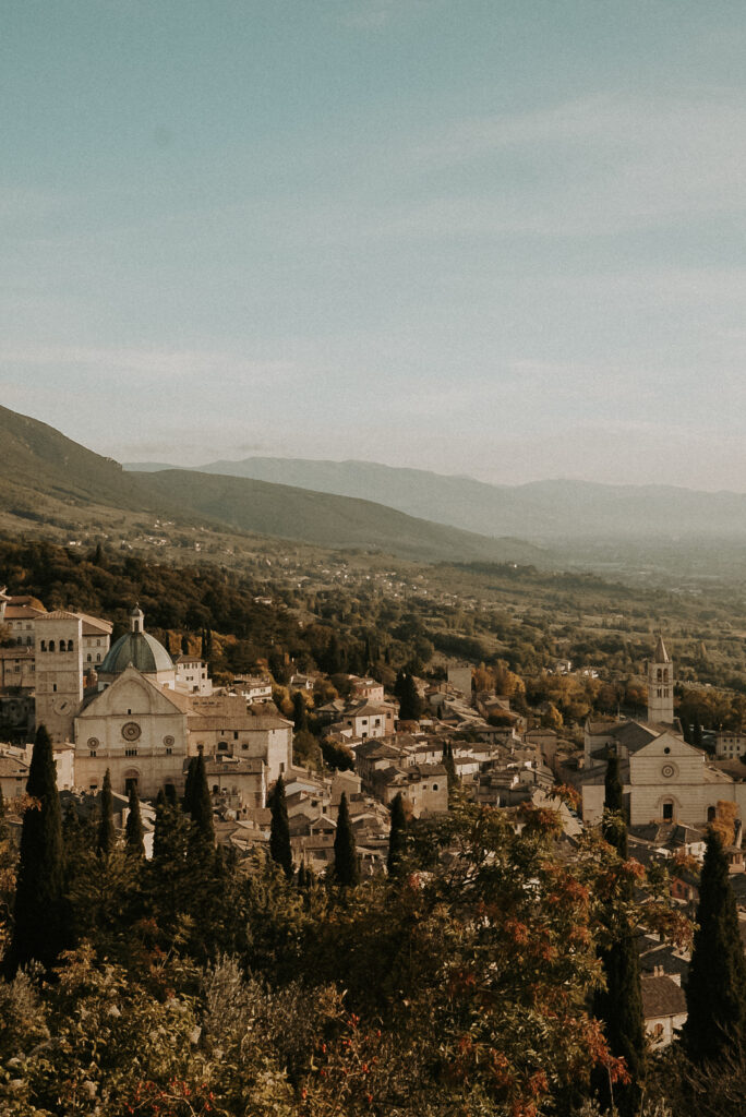 Views of Umbrian Hillside in Assisi Italy